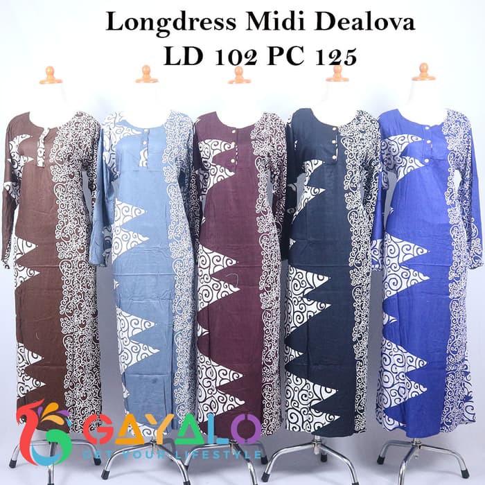 DASTER LONGDRESS MIDI DEALOVA/ DASTER PANJANG/DASTER BATIK/BAJU TIDUR