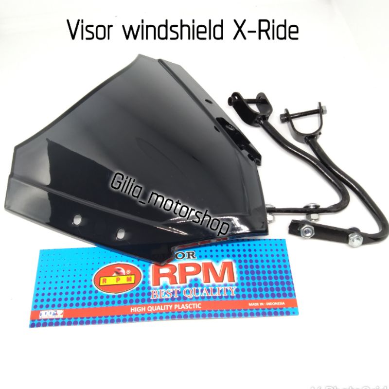 Visor Yamaha Windshield X-ride Plus Breket Aksesoris Variasi Windshield Tebal Mika Smoke