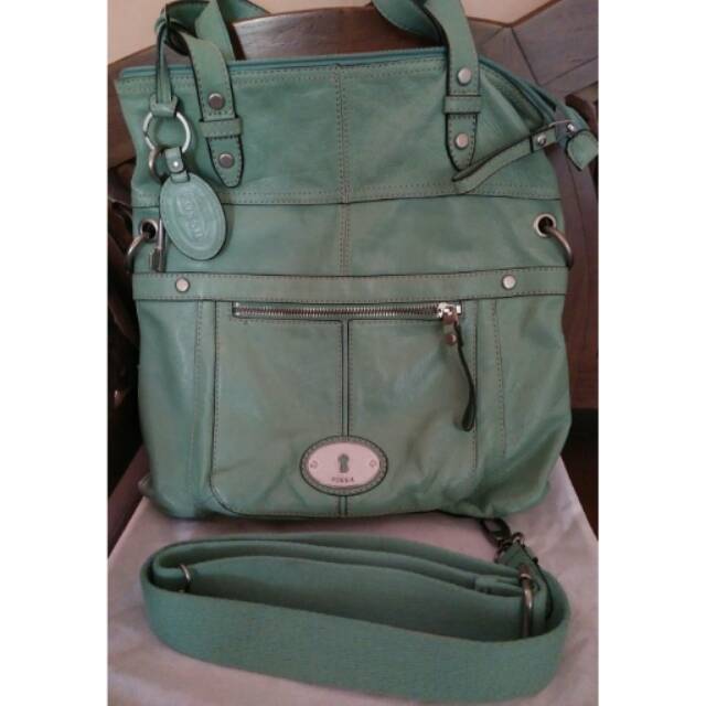 Fossil maddox flap tote green