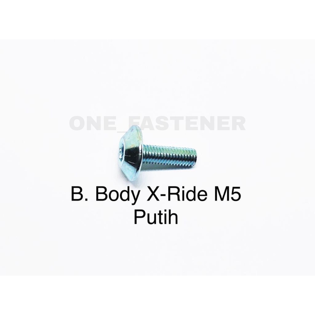 100 pcs x303 BAUT L cover Body X Ride M5 payung 5mm PUTIH xride L4