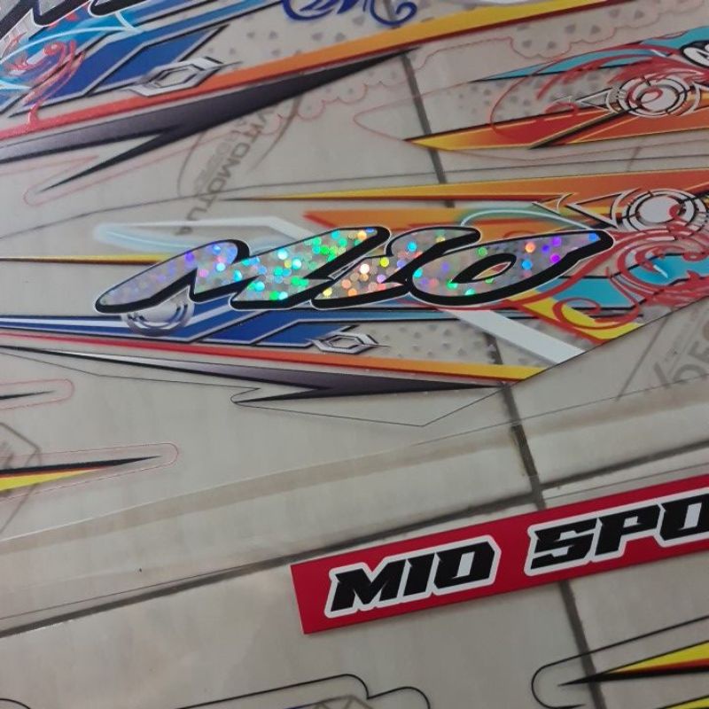 Stiker sticker body striping transparant hologram mio sporty