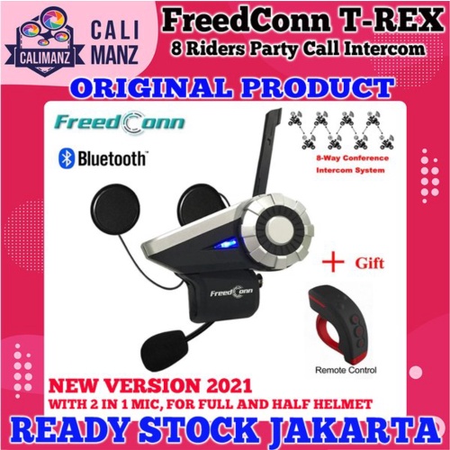 Promo T-Rex FreedConn 8 Riders Intercom Party Call FM Radio with remote Berkualitas
