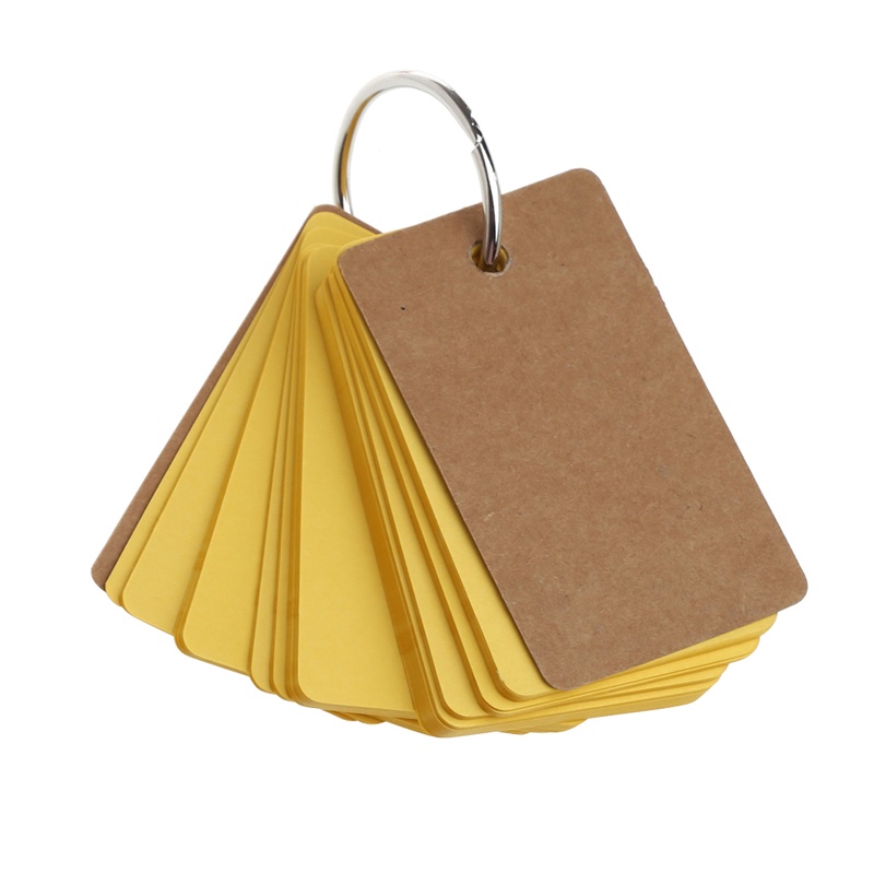 Mary Kraft Paper Binder Ring Easy Flip Flash Cards Belajar Memo Pads DIY Alat Tulis