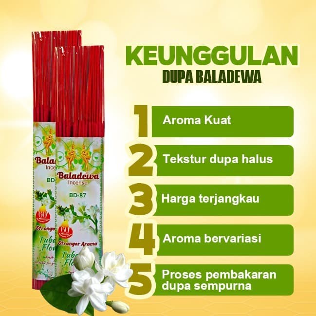 Dupa/ Hio Wangi Harum Baladewa 39 cm 100 gram 1.4 mm Tuberose merah