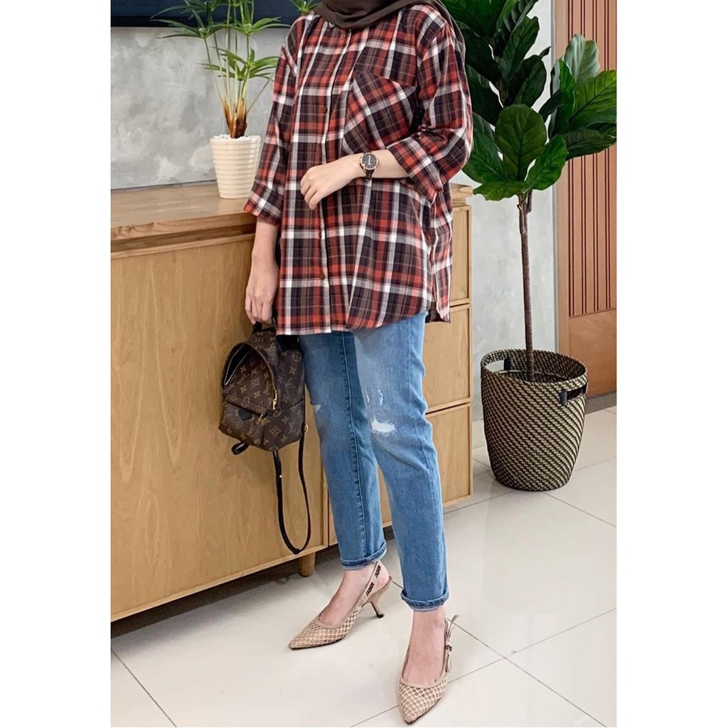 MAHARA ATASAN WANITA DARCY FLANNEL ORI BY MAHARA.ID