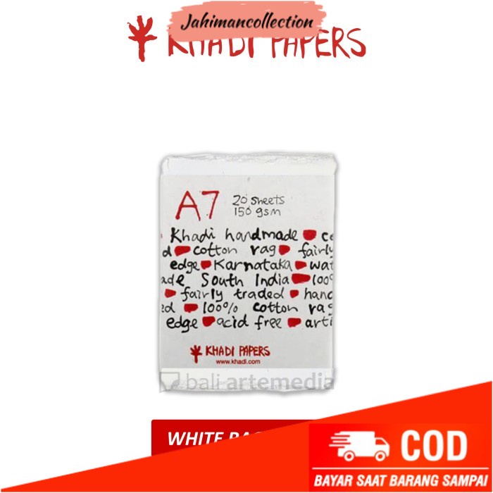 

✨ BISA COD ✨ khadi White Rag Paper Packs 150g A8 / A7 / A6 / A5 / A4 - A7