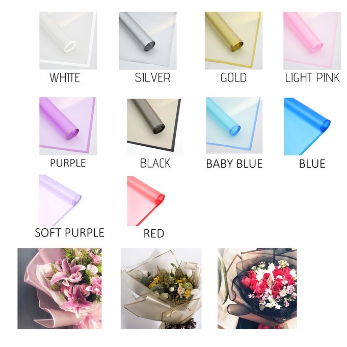 Flower Wrapping Cellophane Paper Gold Line Kertas Bouquet Buket Termurah