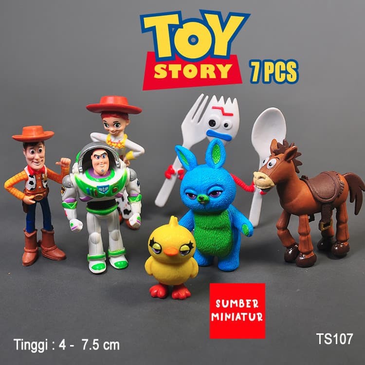 Set figure hiasan Kue Toy story Toystory forky buzz woddy 7 karakter