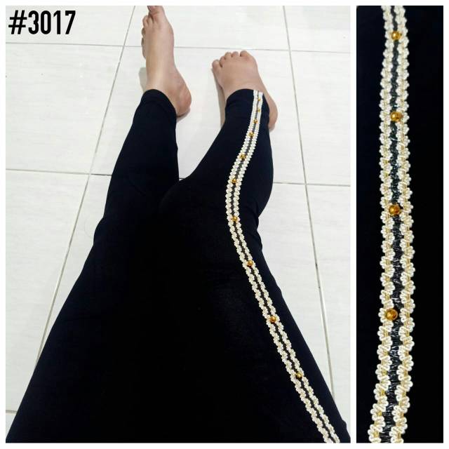 Legging Import Mutiara Renda 3018 White