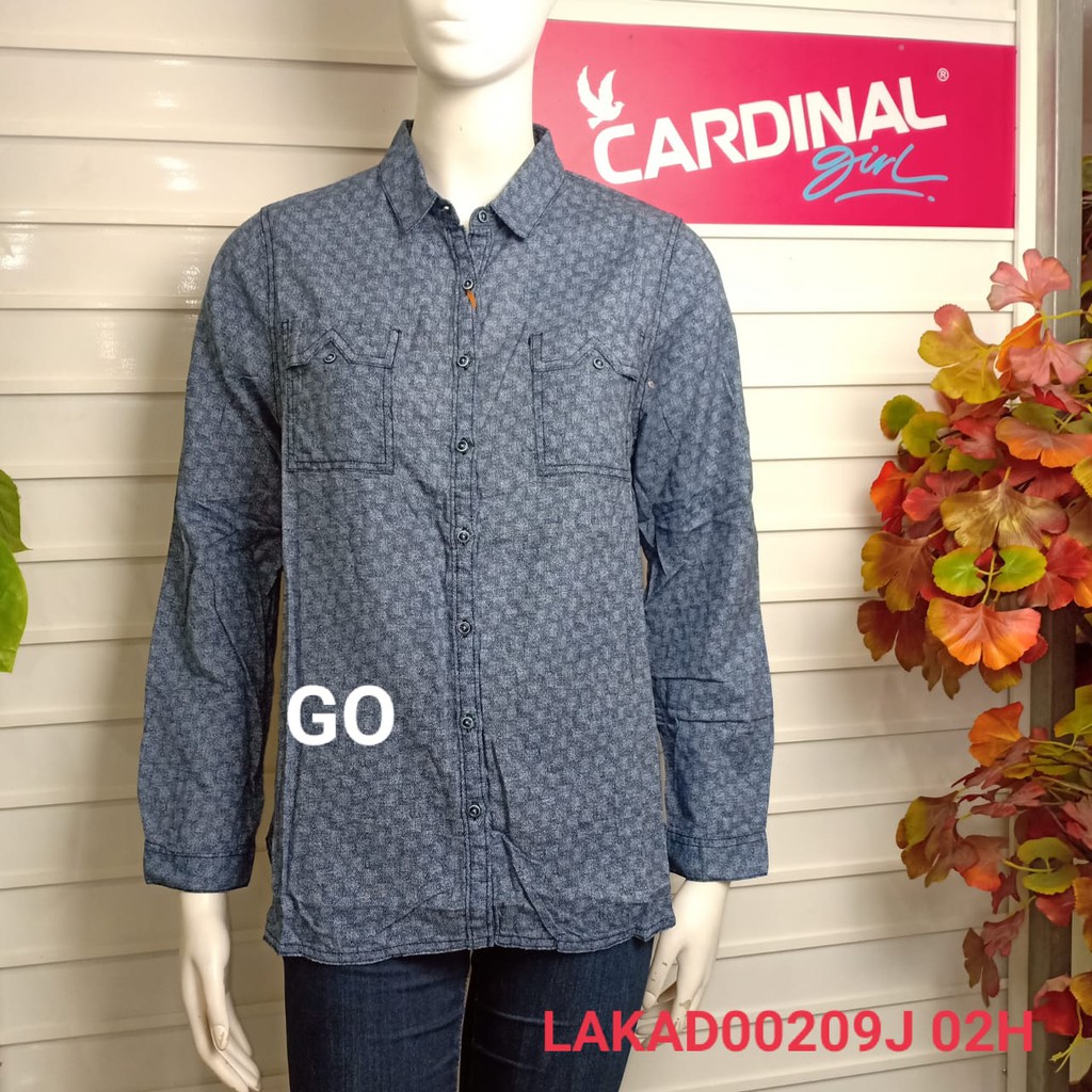 gof KJK CARDINAL GIRL KEMEJA Pakaian Wanita Atasan Hem Casual Santai Motif Kotak Original Lengan Panjang