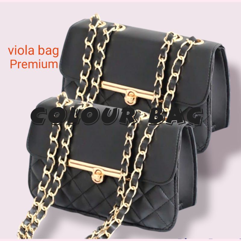 CLR - VIOLA SlingBag - Tas selempang wanita Slempang Bordir Rantai Anyam Premium