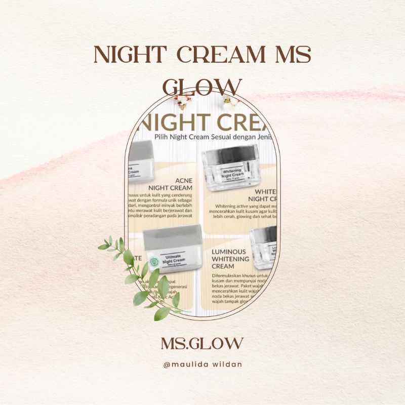 MS GLOW NIGHT MS GLOW CREAM MALAM MS GLOW ORIGINAL