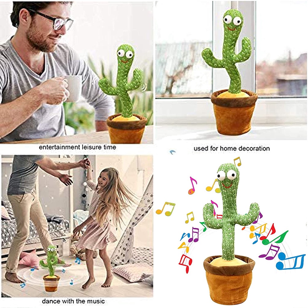 Cactus Toy Boneka Pintar Music Musik Natal Merry Christmas Hadiah Kado Natal Kaktus Joget Joged Kaktus Goyang Menari Dance Dancing