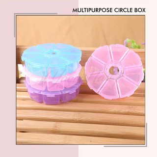 Multipurpose circle box kotak serbaguna multifungsi storage kotak obat kotak manik rhinestone charm