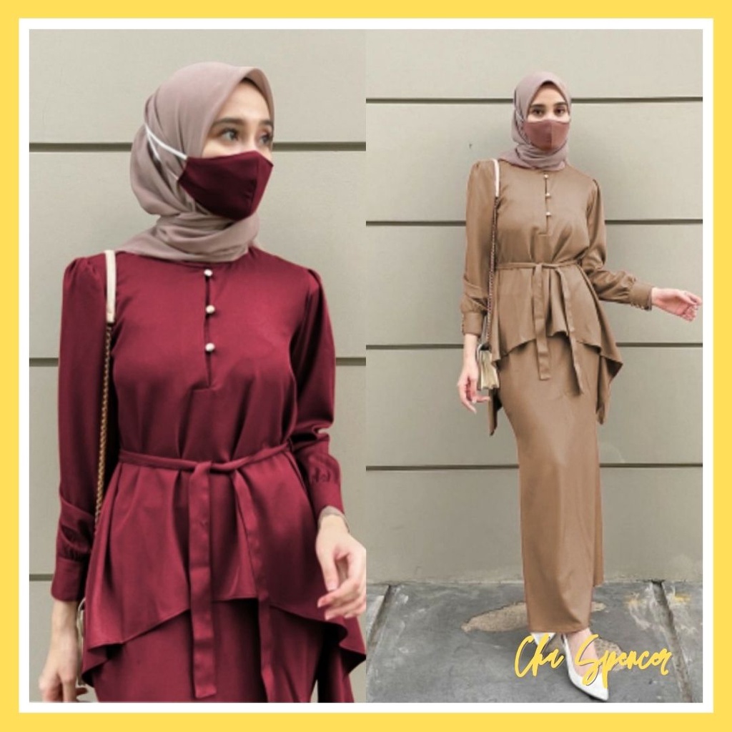 ST Baju Stelan Rok Wanita Dewasa Kekinian Pesta Kondangan Lebaran Terbaru 2022 Set Setelan Rok 3in1 