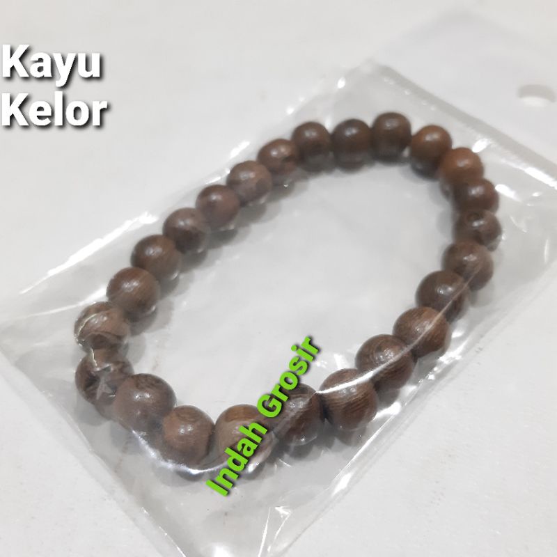 Gelang Kayu Cendana Gaharu Scang Kelor Dim 8mm Tali Karet