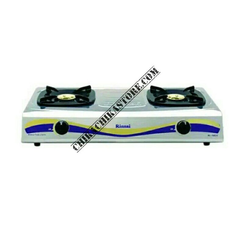 kompor gas rinnai rinai RI 522E kompor 2 tungku stenless steel stenlis