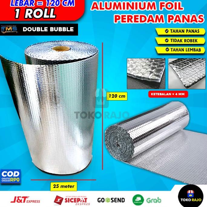 

( 1 Roll ) Aluminium Foil Bubble Peredam Panas Atap Lebar 120 Cm
