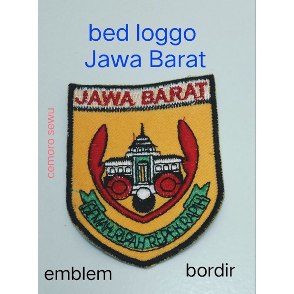 Bed loggo Jawa Barat emblem bordir tempel