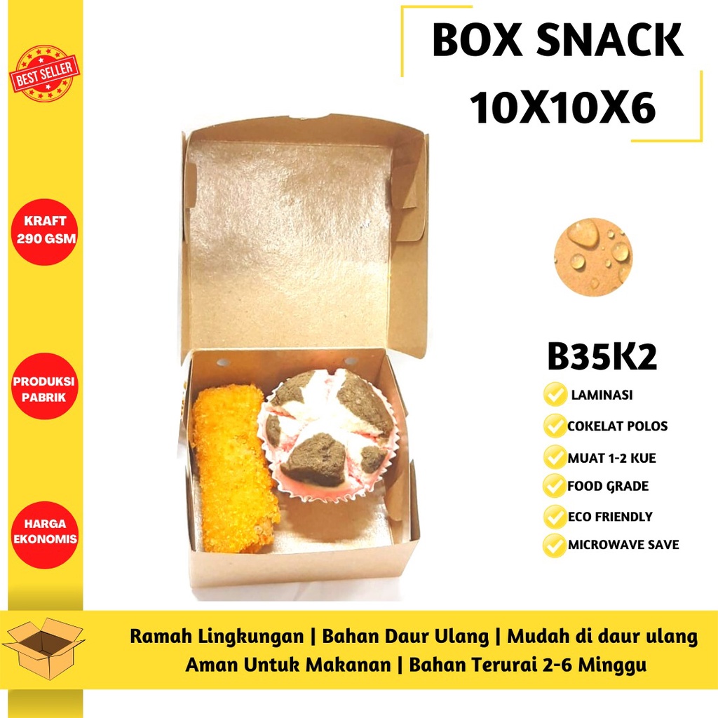 Dus 10x10x5 Dus Roti Snack Box Dus Roti (B35K2-10X10X5 Cm)