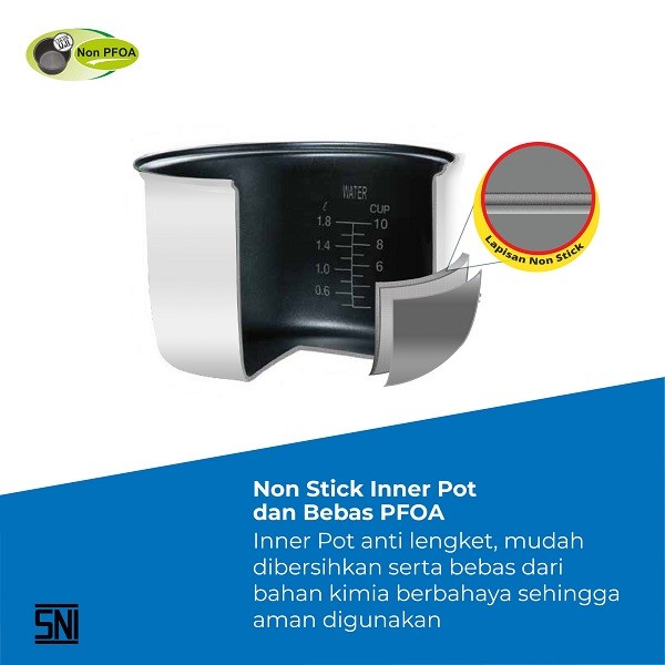 Rice Cooker 3 in 1 [0.6 L] Miyako MCM-606A Putih Biru