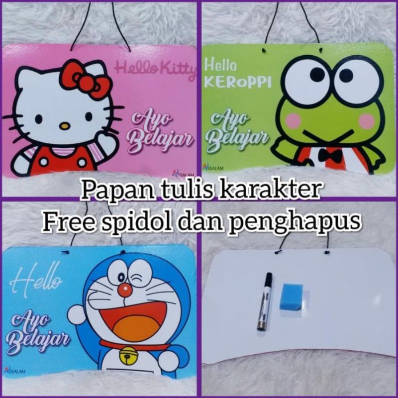 PAPAN TULIS KARAKTER/WHITEBOARD KARAKTER(FRE SPIDOL+PENGHAPUS