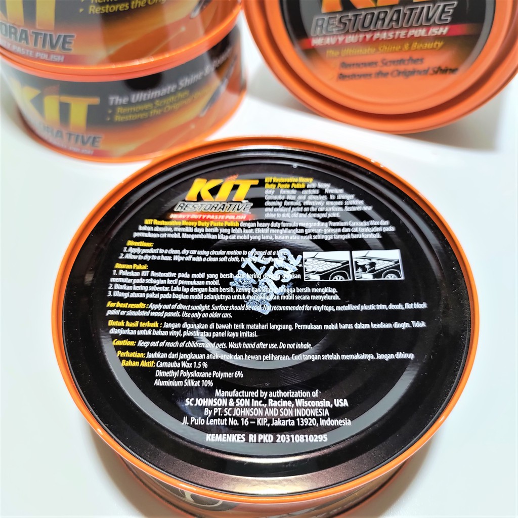 Penghilang Goresan KIT Paste Was Polish Restorative 225 gr Orange Oren Mobil Motor Baru