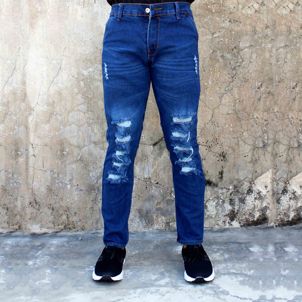 Celana Jeans Pria Panjang Denim Murah Model Distro PB Navy