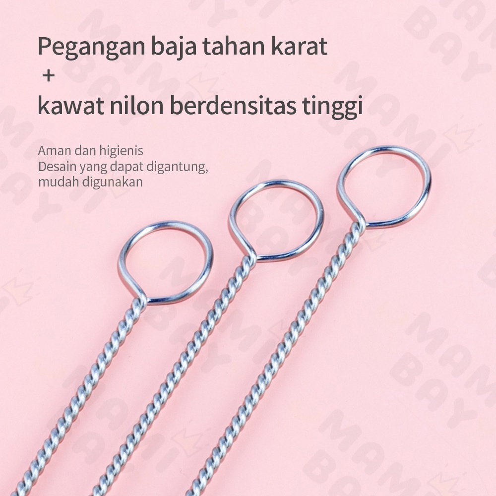 OKEYI Sikat Dot Bayi stainless brush straw Sikat Sedotan