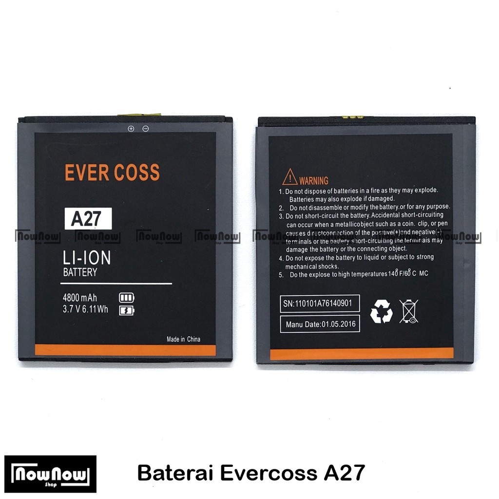 Baterai Evercoss A27 Original Double Power Batre Batrai Battery HP