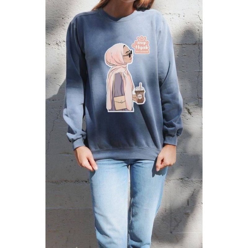 Sweater Wanita Baju Hangat My Hijab M - XXL Bahan Fleece