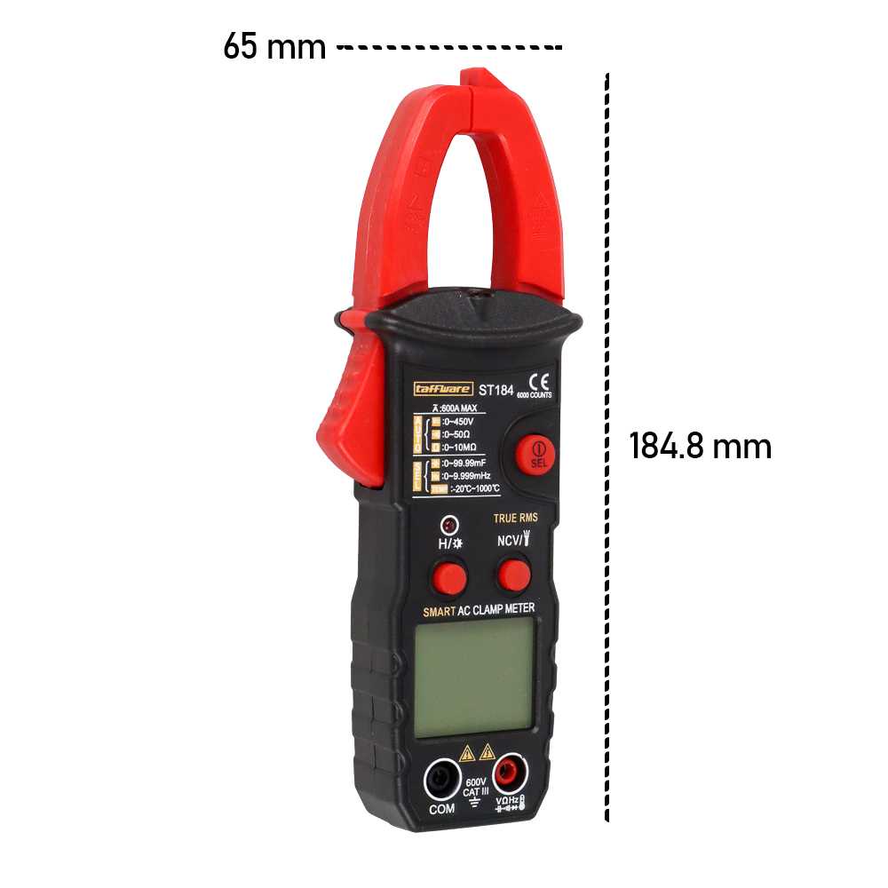 TAFFWARE Digital Multimeter Voltage Tester Clamp - ST184