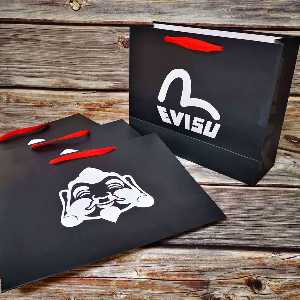 

T10 Evisu Fashion Brand Fushen Aiweisu Evisu Paper Bag Kraft Paper Tote Bag Cloth Bag Shopping Bag S