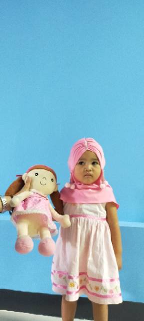 Jilbab Anak Bayi ADISYA pom pom usia 0-2 th / Hijab Baby