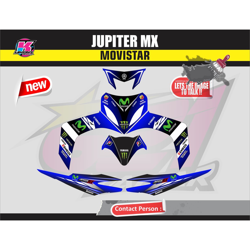 Sticker Motor Striping Motor Jupiter Mx Movistar Shopee Indonesia