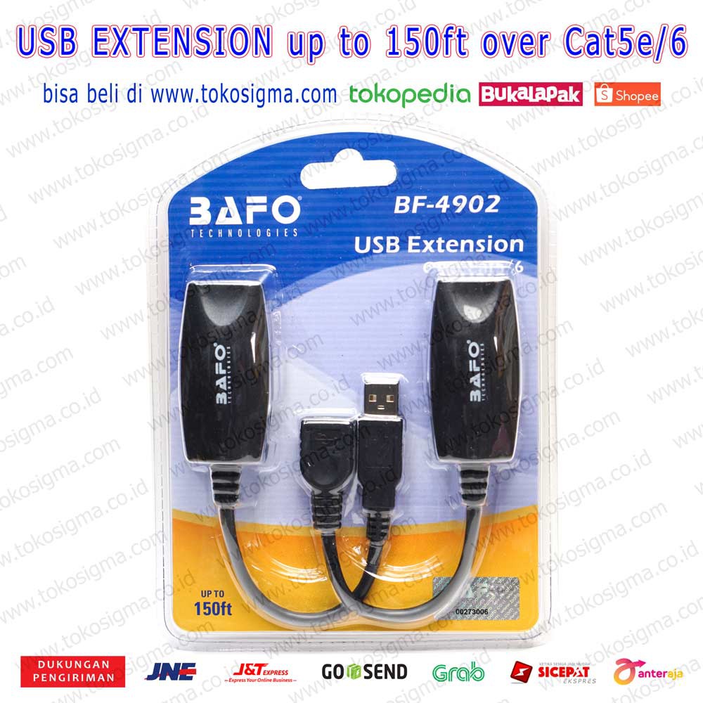 USB EXTENSION EXTENDER OVER LAN RJ45 CAT5E CAT6 150FT BAFO BF-4902 40M