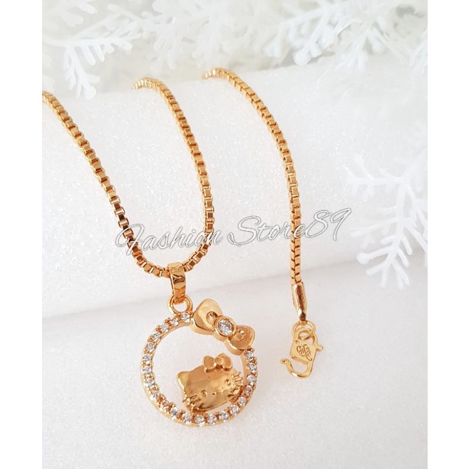 New kalung Fashion impor Kitty ring permata pita perhiasan lapis emas yaxiya xuping bestseller bestquality