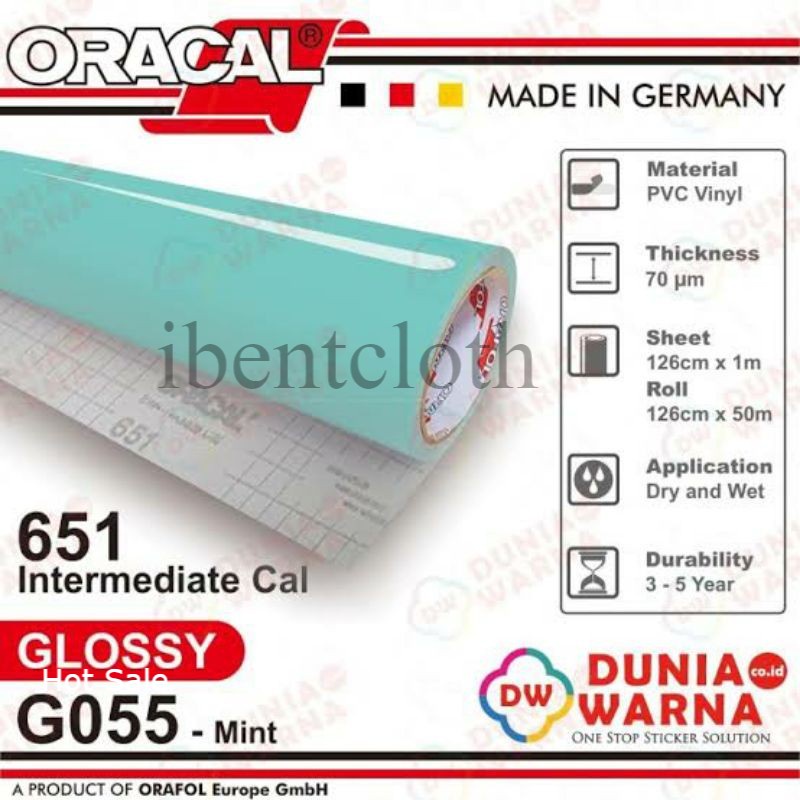 

STIKER ORACAL MINT 055 DOFF/GLOSS PREMIUM