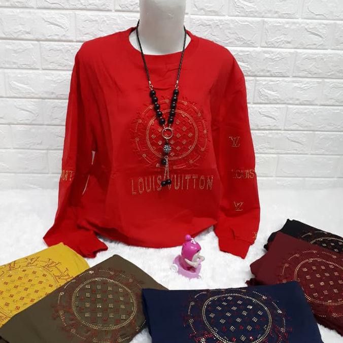 KAOS WANITA  KAOS TANGAN PANJANG JUMBO IMPORT VITTON XXL TIFFANY {PRODUK TERBARU}
