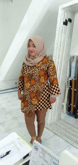 Maura Couple - Sania Ruffle Batik Couple Ori Ndoro Jowi Dnt Garansi Blouse Ziggy Krikil Blus Kerikil