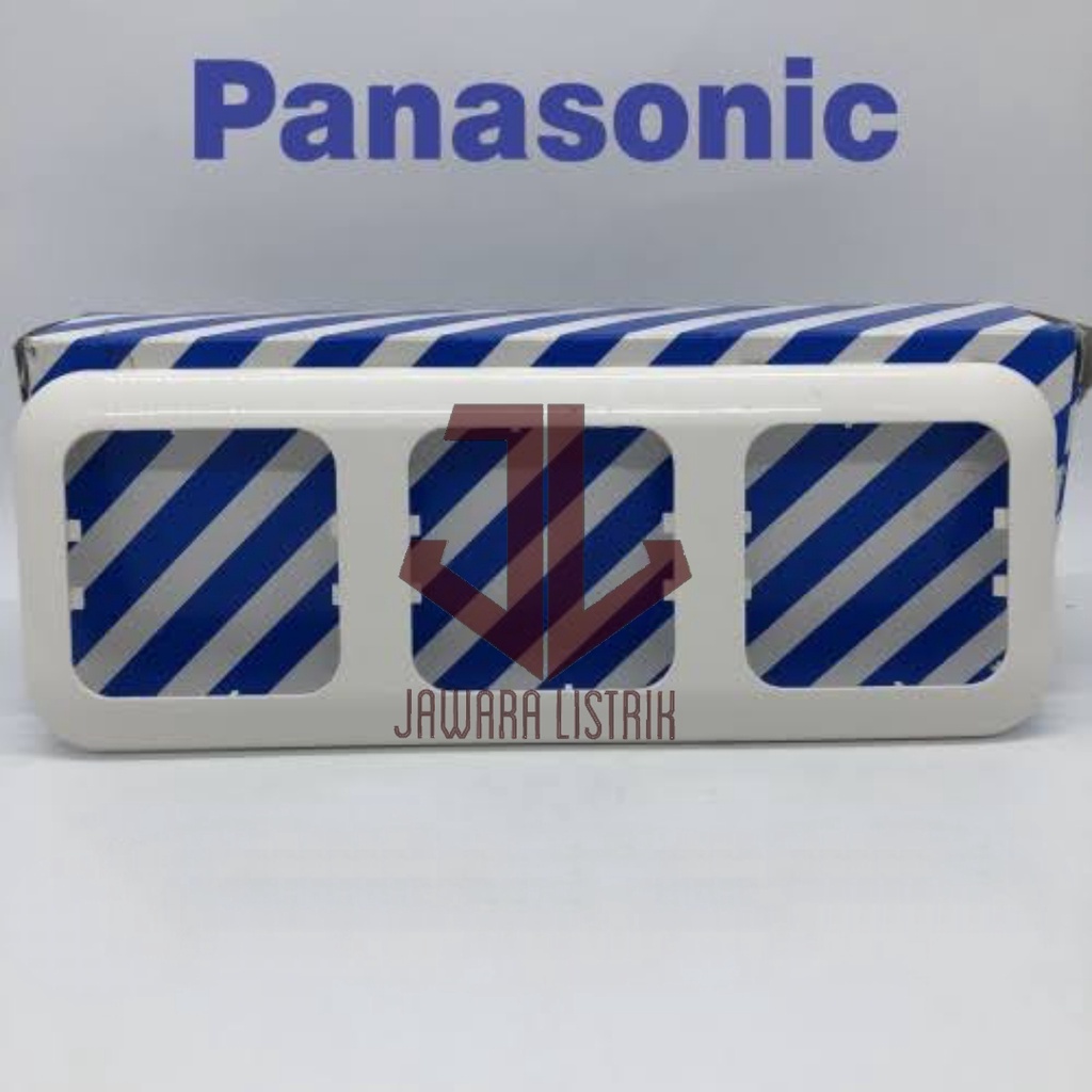 FRAME 3 GANG PANASONIC SAKLAR STOP KONTAK TRIPLE WEJ 7823 W