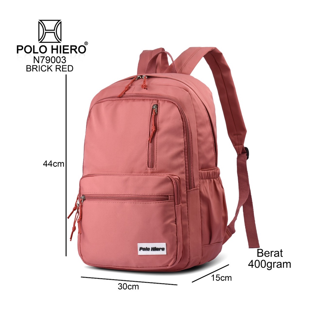 Tas Laptop Sekolah Polo Hiero N79003 Tas Ransel Wanita Tas Travelling Perempuan Free Gantungan Kunci