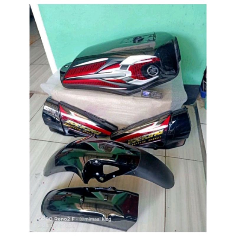 bodi set rx king body full set rx king 2007 hitam komplit stiker &amp; emblem