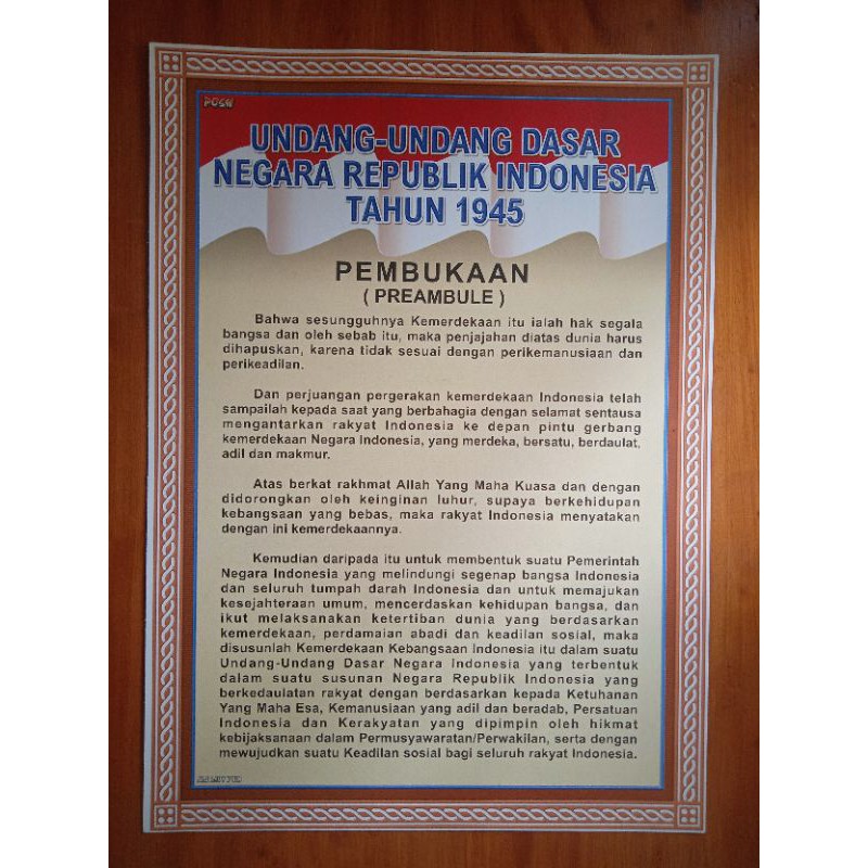 Jual POSTER UNDANG-UNDANG DASAR 1945 | Shopee Indonesia