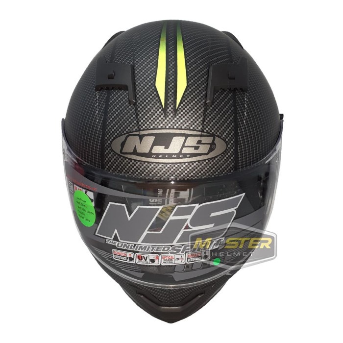 Helm Njs Fullface Njs Shadow N 814 R Black Doff Yellow Stabilo Termurah