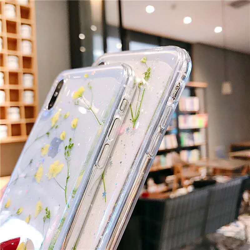 Dried Flower Case iPhone Oppo Vivo Xiaomi Samsung A7 A9 A6 A8 J4 J6 j4+ J6+ A50 M20 A30 A10 Y91 Y50