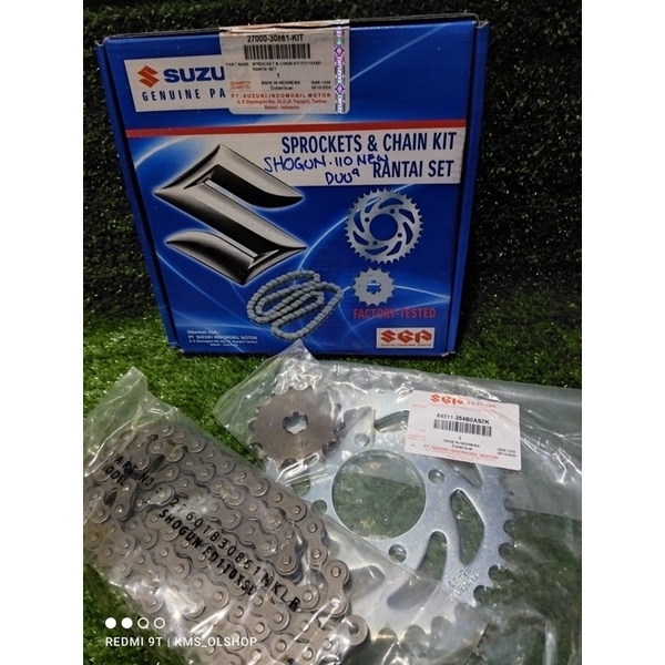 Gearset Girset Paket Gear Gir Rantai Set SUZUKI Shogun 110 Lama / Kebo / Shogun R 110 New Original SGP 27000-30861-KIT