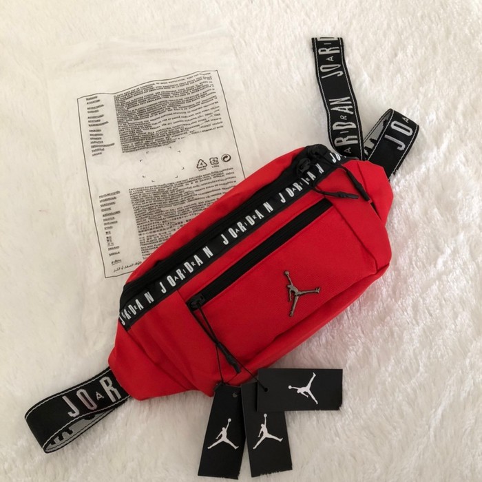 Waistbag air jordan mini font (100%original tas pria tas selempang ) - Merah Berkualitas