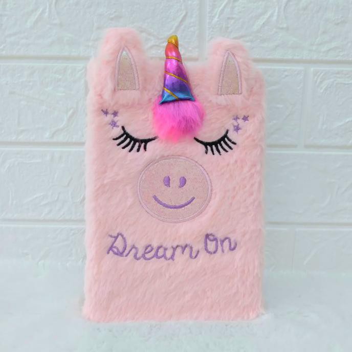 

BUKU DIARY NOTEBOOK KARAKTER PAKAI GEMBOK BUKU CATATAN LUCU ANAK CEWE - PINK TANDUK NEW