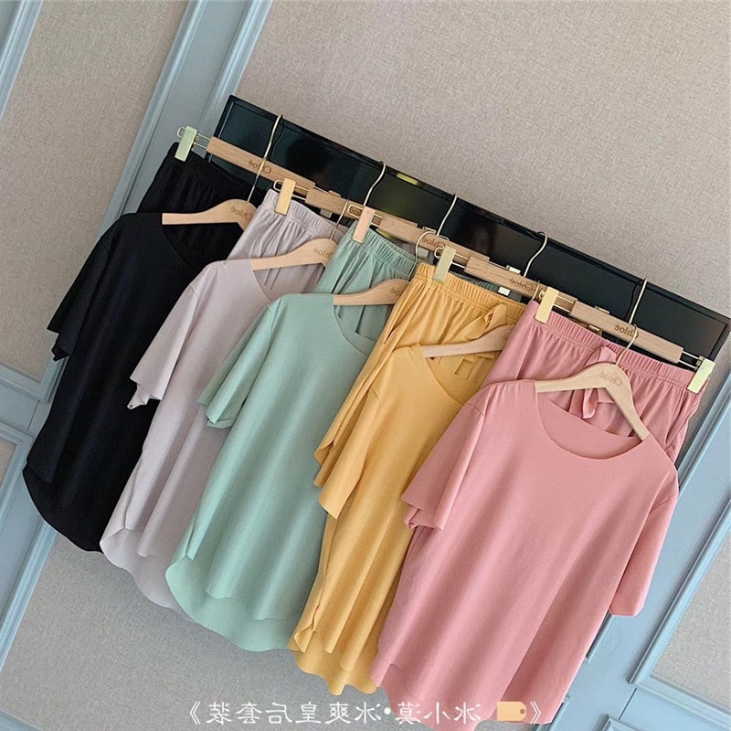 BAJU TIDUR WANITA PIYAMA WANITA PIYAMA PENDEK BAJU TIDUR PENDEK WANITA CELANA PENDEK WANITA PAKAIAN TIDUR PIYAMA BAJU TIDUR LENGAN PENDEK PIYAMA LENGAN PENDEK BAJU TIDUR WANITA POLOS PIYAMA CELANA PENDEK THARA SHORT SET-1